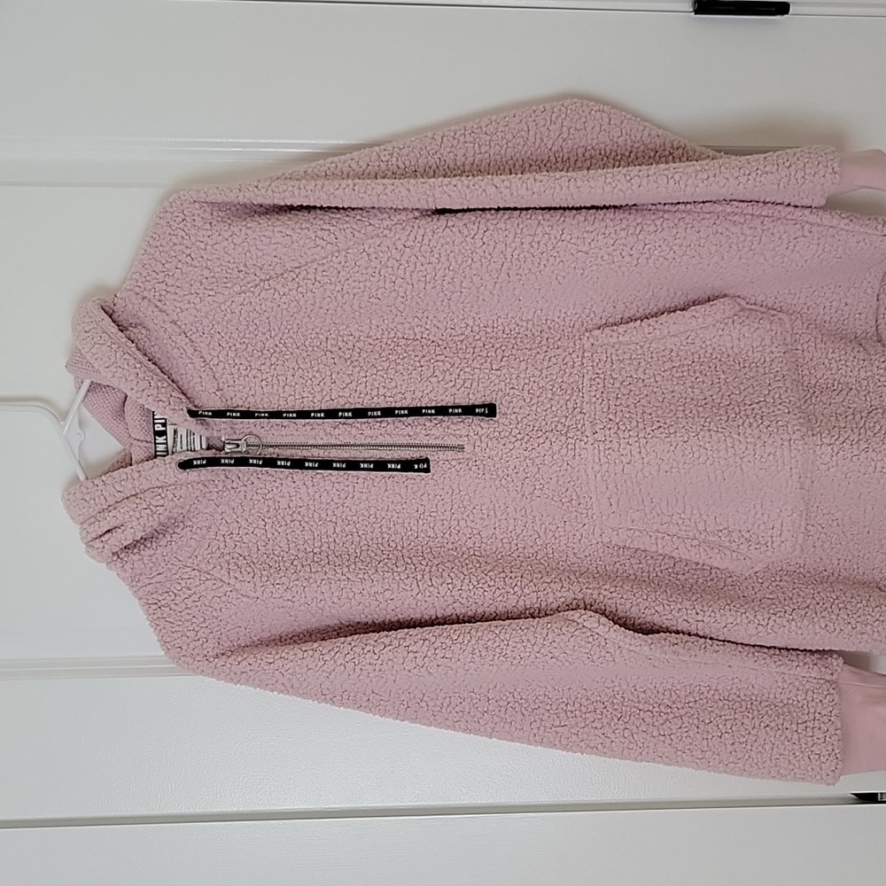 PINK Victoria's Secret Sherpa 1/4 Zip Pullover Size Medium